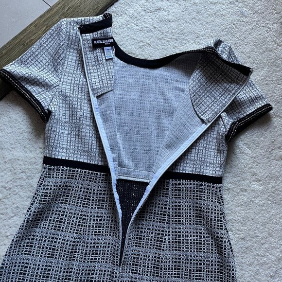 NWOT Karl Lagerfeld Casual Tweed Pencil Dress Size 10 - Picture 8 of 14